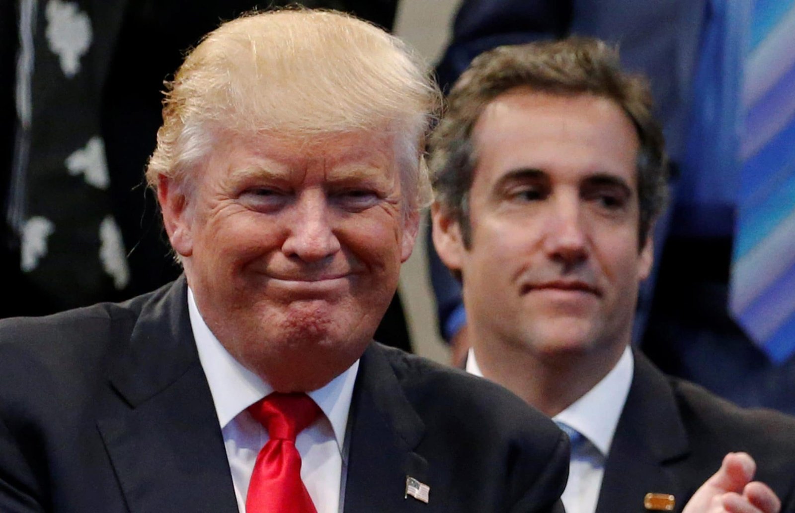 Trump appears with Cohen during a campaign stop at the New Spirit Revival Center church in Cleveland Heights, Ohio